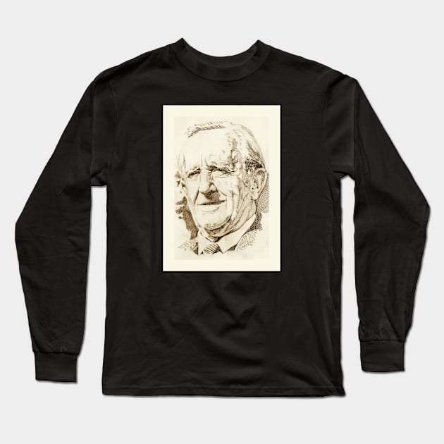 J. R. R. Tolkien in sepia Long Sleeve T-Shirt by Grant Hudson